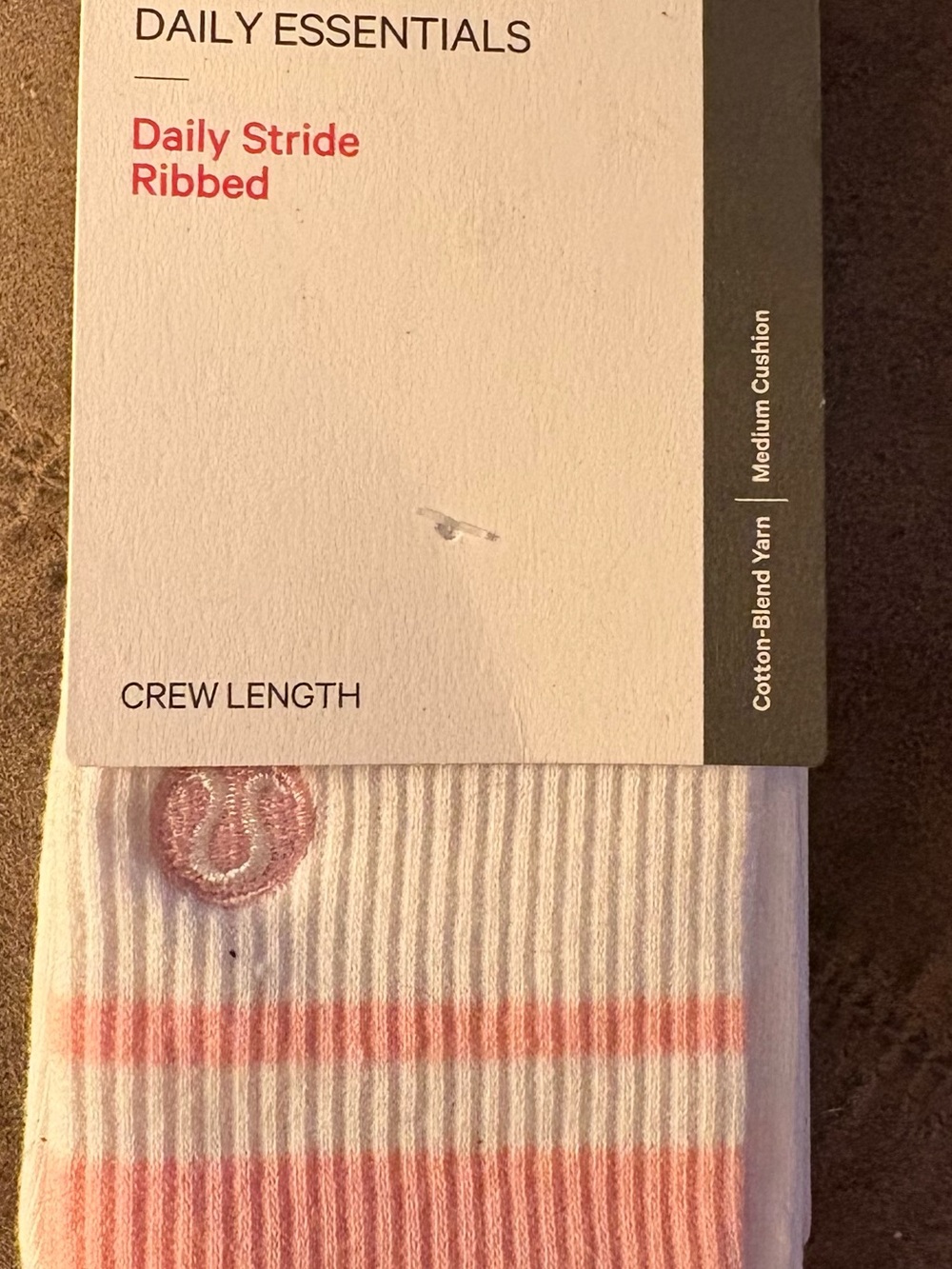 lululemon athletica Daily Stride Ribbed Crew Socks - Pink & White